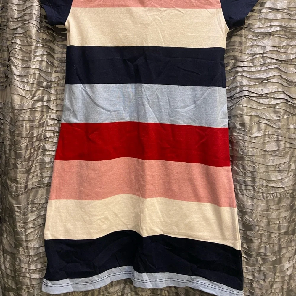 Tommy Hilfiger Pink and Red Polo Shirt dress Pre-owned Size 7/8 girls - Picture 2 of 4